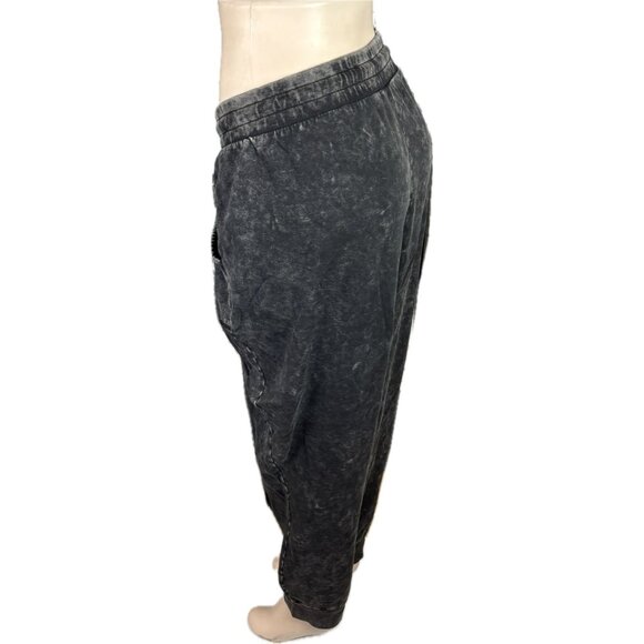 Lovesick +6 Black Acid Wash Drawstring Star Skeleton Bones Graphic Jogger Pants - Picture 3 of 7